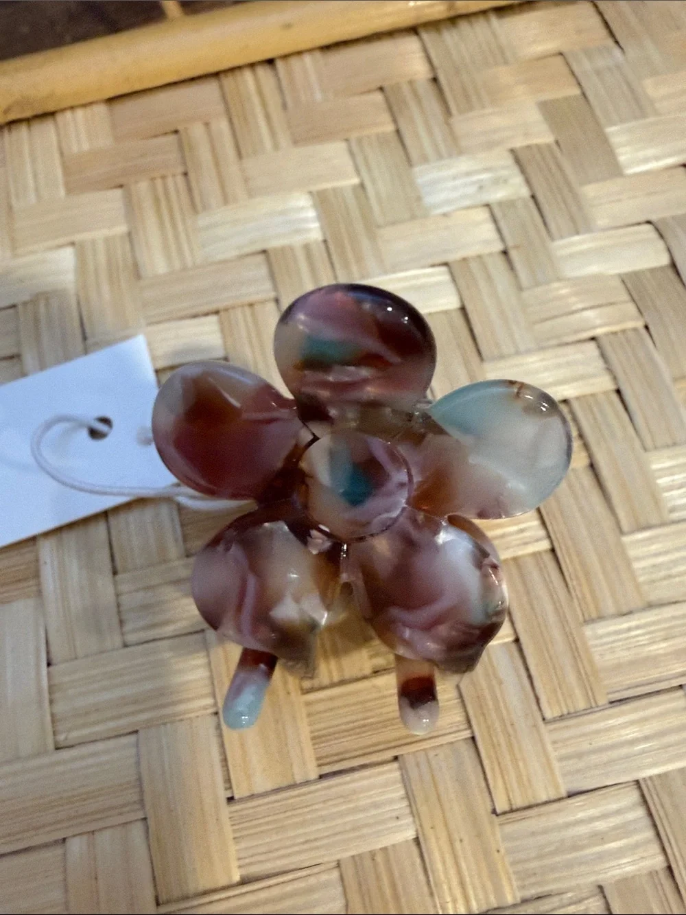 NEW Adorro Set of 4 Cellulose Acetate Flower Claw Hair Clips Marbled